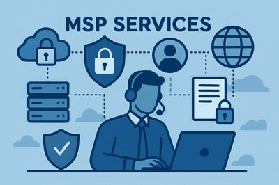 Security-focused MSP services illustration Security-focused MSP services illustration
